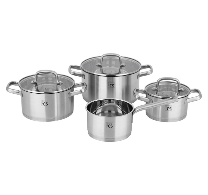 Batería de cocina de acero inoxidable BECKUM 7 piezas