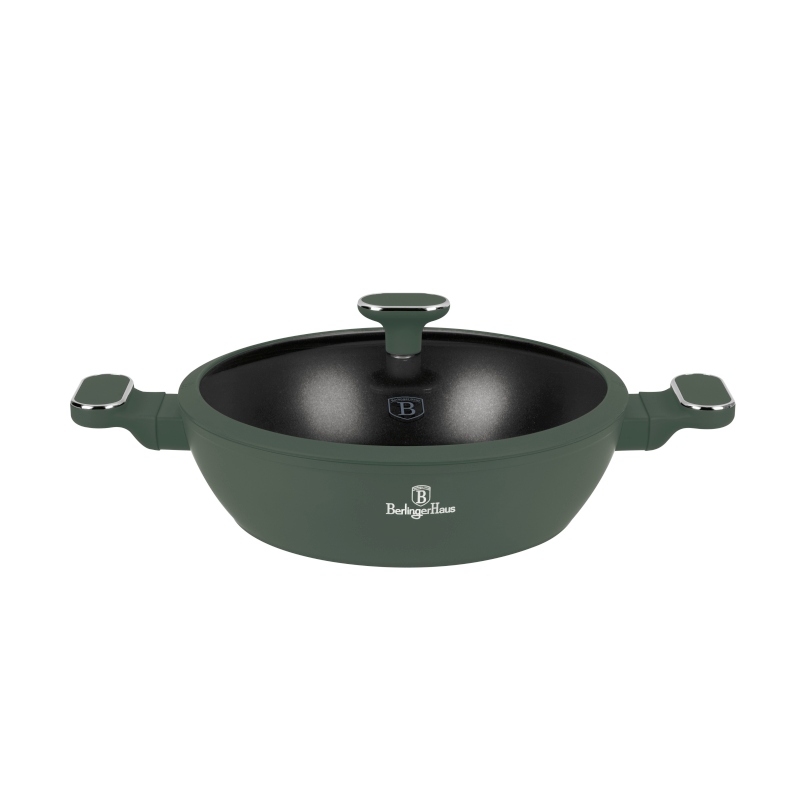 Kastrol s titanovým povrchem a poklicí 28 cm Matte Green Collection