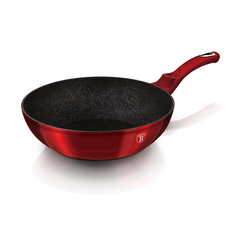 Pánev WOK s mramorovým povrchem 30 cm Burgundy Metallic Line