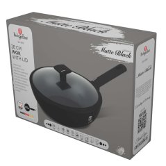 Panvica WOK s titánovým povrchom a pokrievkou 28 cm Matte Black Collection