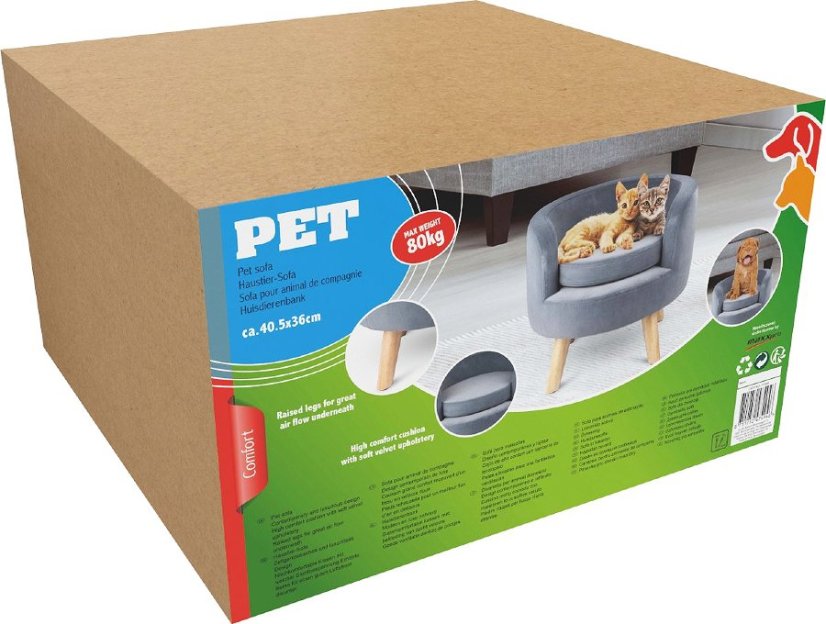 Canapea din catifea pentru pisica si caine 40.5x36cm