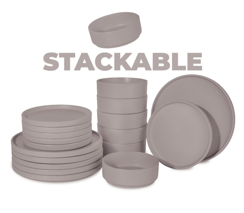 Jídelní sada talířů 18 ks Taupe Collection