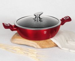 Pekáč okrúhly s mramorovým povrchom a pokrievkou 24 cm Burgundy Metallic Line