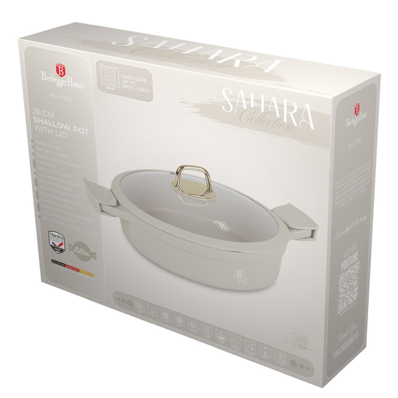 Pekáč s titanovým povrchem a poklicí 28 cm Sahara Collection