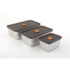 Set de 3 recipiente pentru alimente cu capac 400, 1000, 1250 ml