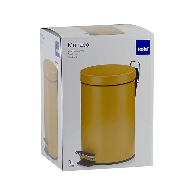 Kosmetický koš MONACO kov žlutá 3l