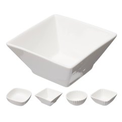 Snack castron porțelan set de 6 buc pătrat