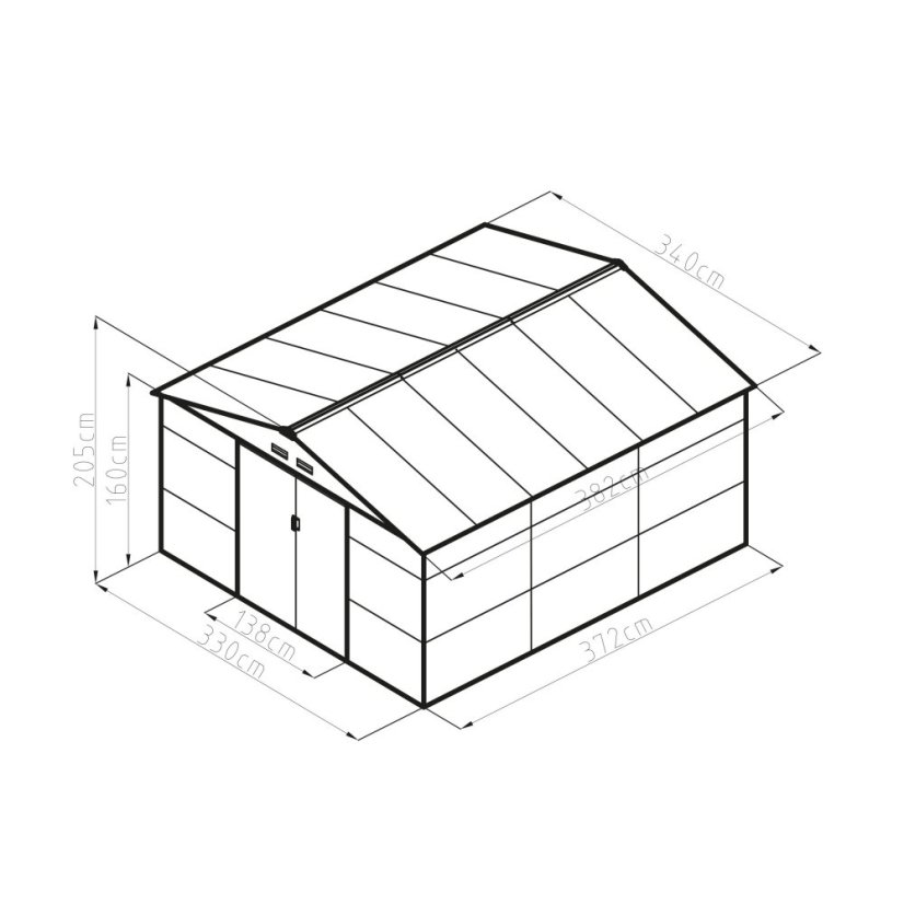 Casuta de gradina G21 GAH 1300 - 340 x 382 cm, verde