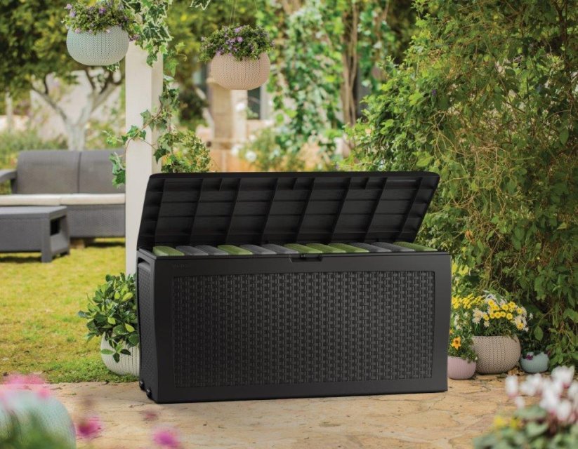 Záhradný box Keter Samoa Rattan Box 270L grafitový