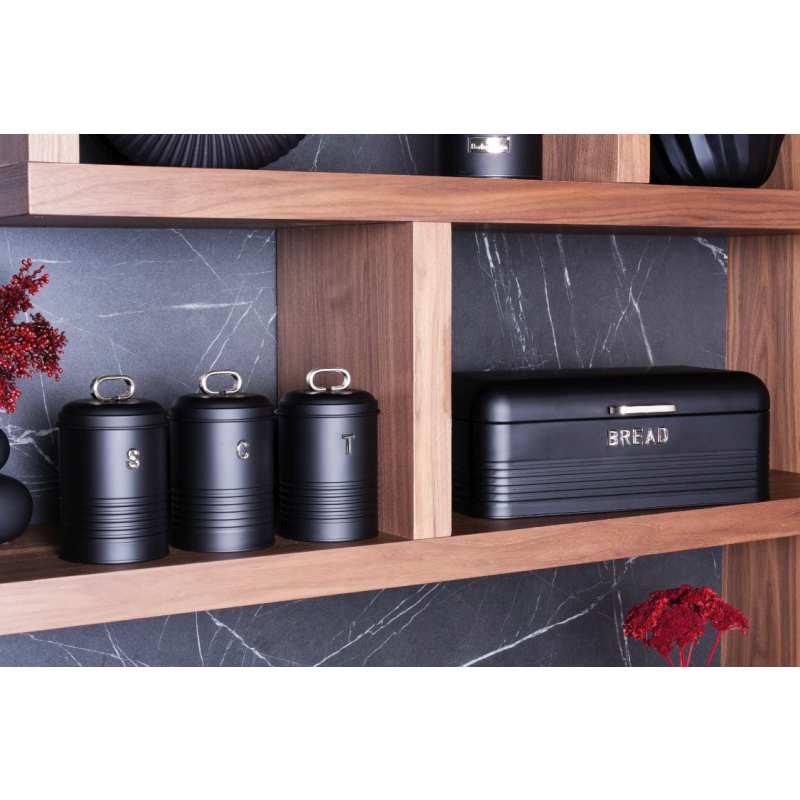 Chlebovka a dóza na potraviny sada 4 ks Matte Black Collection