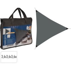 Folie de umbrire triunghi 3,6 x 3,6 x 3,6 m gri închis