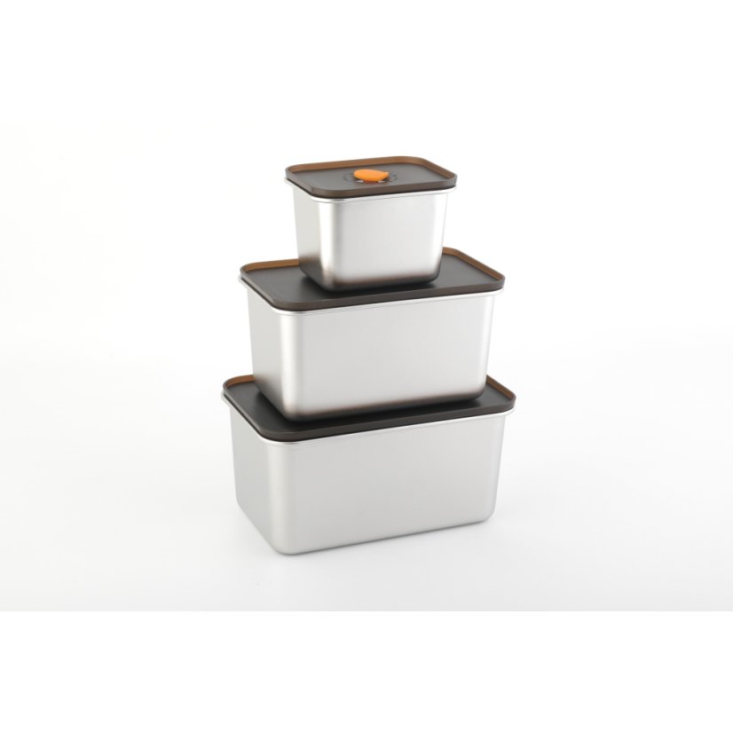 Dóza na potraviny sada 3 ks s víkem 550, 1500, 2100 ml