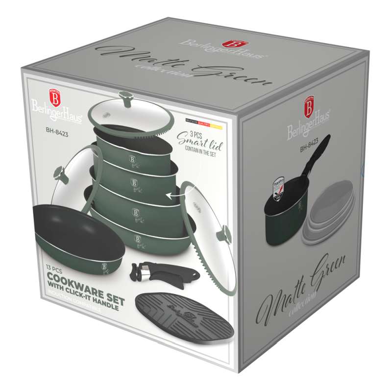 Sada nádobí s titanovým povrchem 13 ks Matte Green Collection
