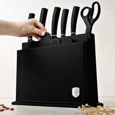 Set de cutite cu suprafata antiaderenta 11 buc in suport Colectia Black silver