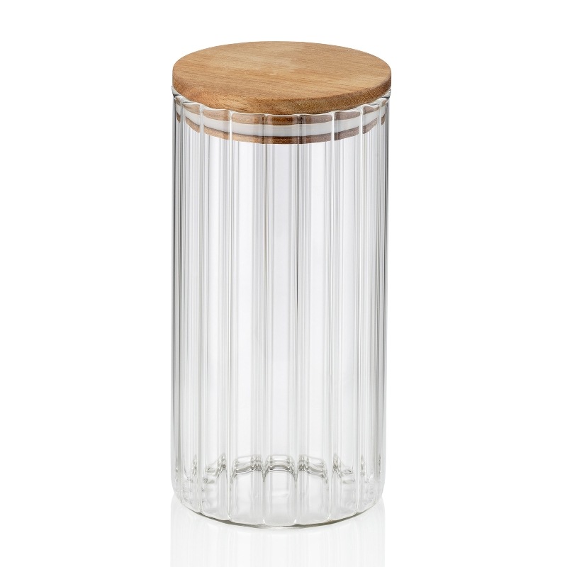 Borcan depozitare Dorothea sticla transparenta 18.0cm 9.0cm 0.9l