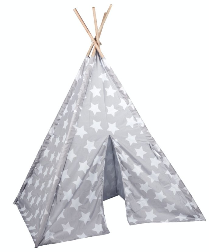Dětský stan teepee 120x120x150cm šedá