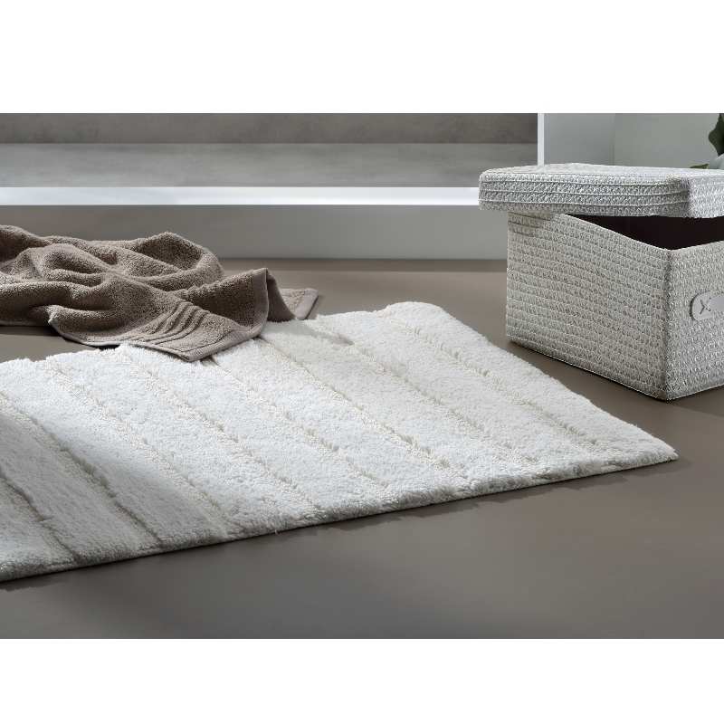 Alfombra de baño Megan 120x70 cm algodón granito gris