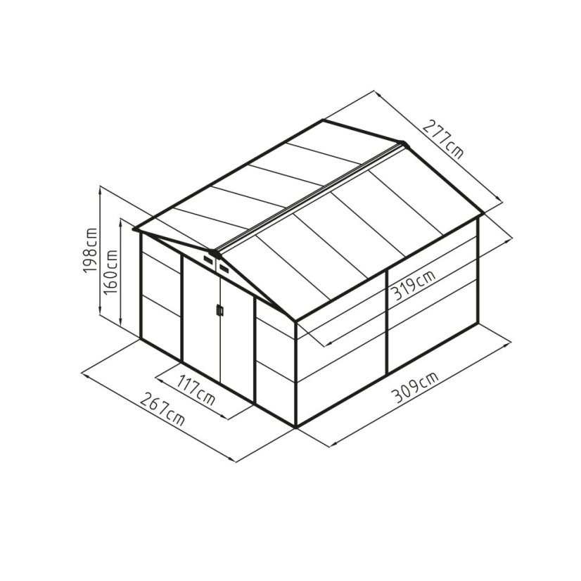 Zahradní domek G21 GAH 884 - 277 x 319 cm, zelený