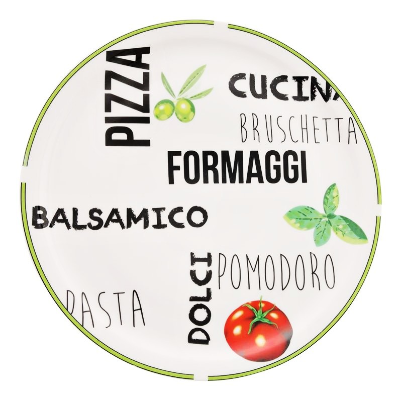 Talíř na pizzu 31 cm zelený okraj