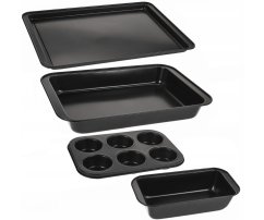 Plech na pečení sada 4 ks ocel s nepřilnavým povrchem