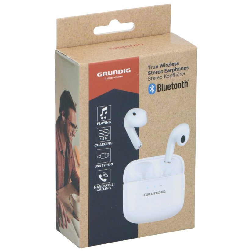 Bezdrátová bluetooth sluchátka GRUNDIG bílá