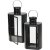Lanternă metal negru set de 2 buc