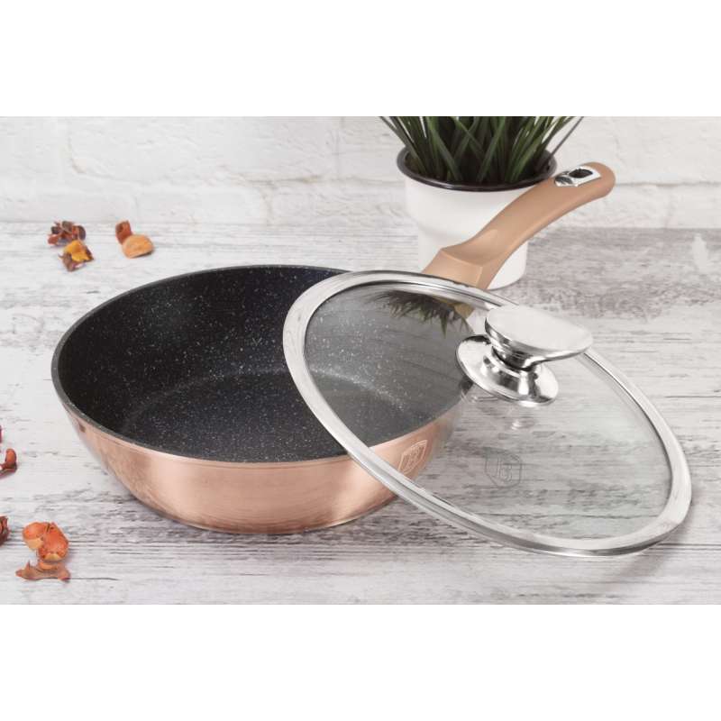 Pánev hluboká s poklicí 24 cm Rosegold Metallic Line