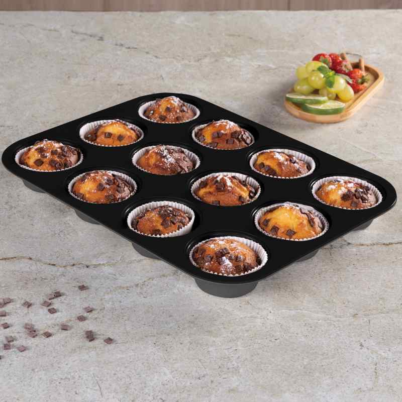 Forma na muffiny s nepřilnavým povrchem 12 ks Antracit Collection