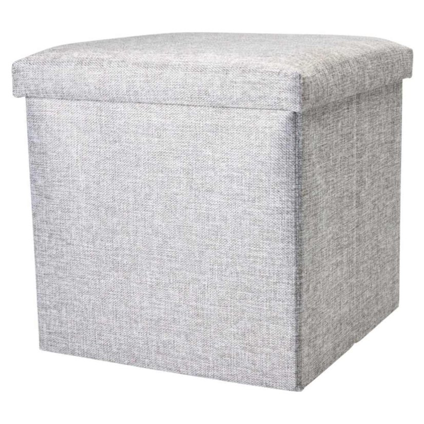 Taburet s úložným priestorom 38 × 38 cm, sivý
