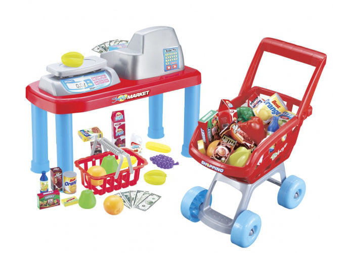 Hrací set Detská pokladňa + nákupný vozík s príslušenstvom