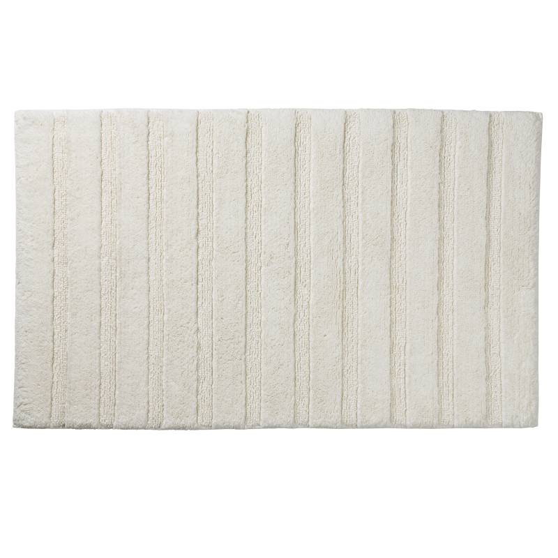 Alfombra de baño Megan 80x50 cm algodón gris y blanco