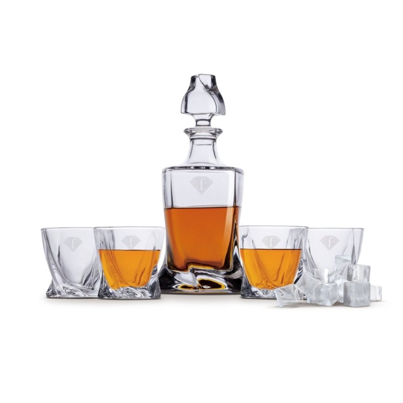 Sklenice a karafa na whisky sada 5 ks