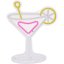 Dekorace svítící nástěnná 30 × 38 cm coctail citron