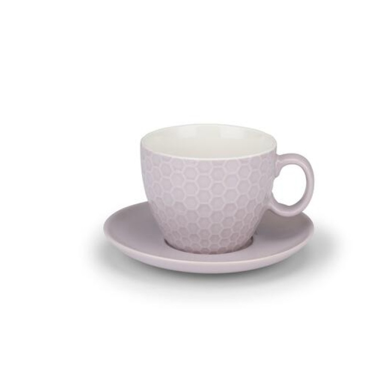 Cești și farfurioare pentru cappuccino ALPINA set de 8 gri