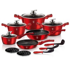 Sada nádobí s mramorovým povrchem 15 ks Burgundy Metallic Line Sada nádobí s mramorovým povrchem 15 ks Burgundy Metallic Line