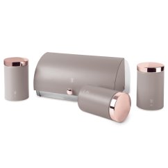Chlebník a súprava dóz na potraviny 4 ks Taupe Collection