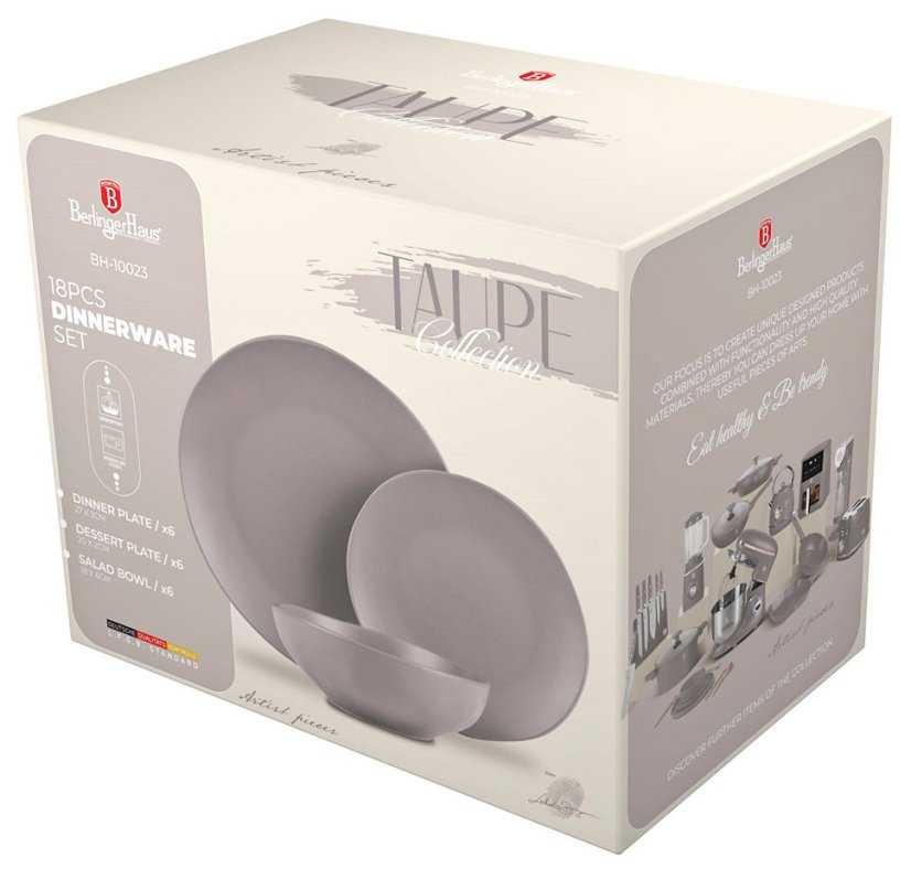 Jídelní sada talířů 18 ks Taupe Collection