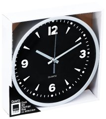 Ceas de perete 20 cm negru/argintiu