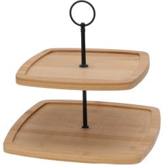 Etažér dřevěný 2 patra čtverec 23,5 cm
