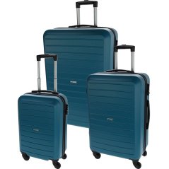 Súprava plastových cestovných kufrov 3 ks 50 / 60 / 70 cm petrolejová