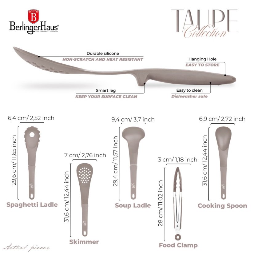 Set ustensile de bucatarie 5 buc Colectia Taupe