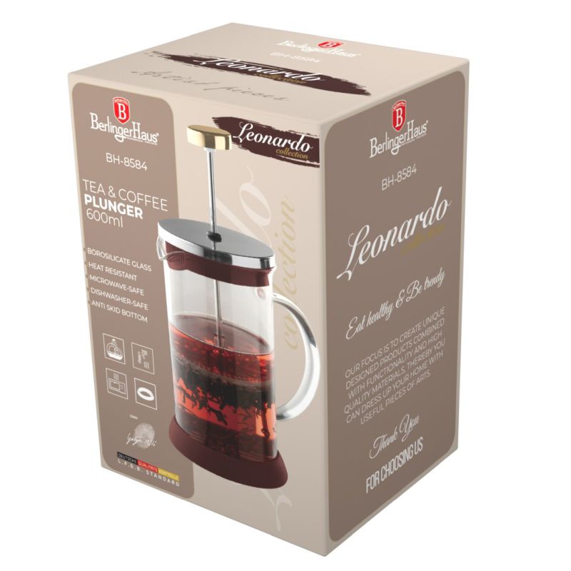 Ceainic și cafetieră French Press 600 ml Colecția Leonardo