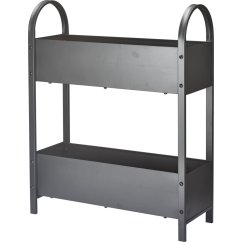 Dvojposchodová komoda v stojane 60 x 22,5 x 75 cm tmavo sivá