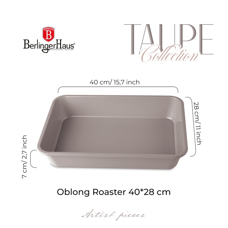 Plech na pečení hluboký s titanovým povrchem 40 x 28 cm Taupe Collection