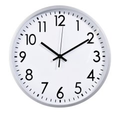 Hodiny nástenné plast 30 cm strieborný rám