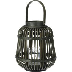 Bambusový lampáš 24 x 19 cm zelený