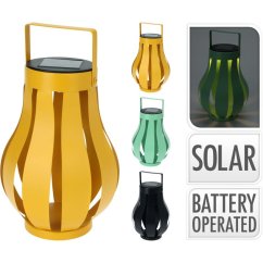 Solárny lampáš LED 19 cm čierna