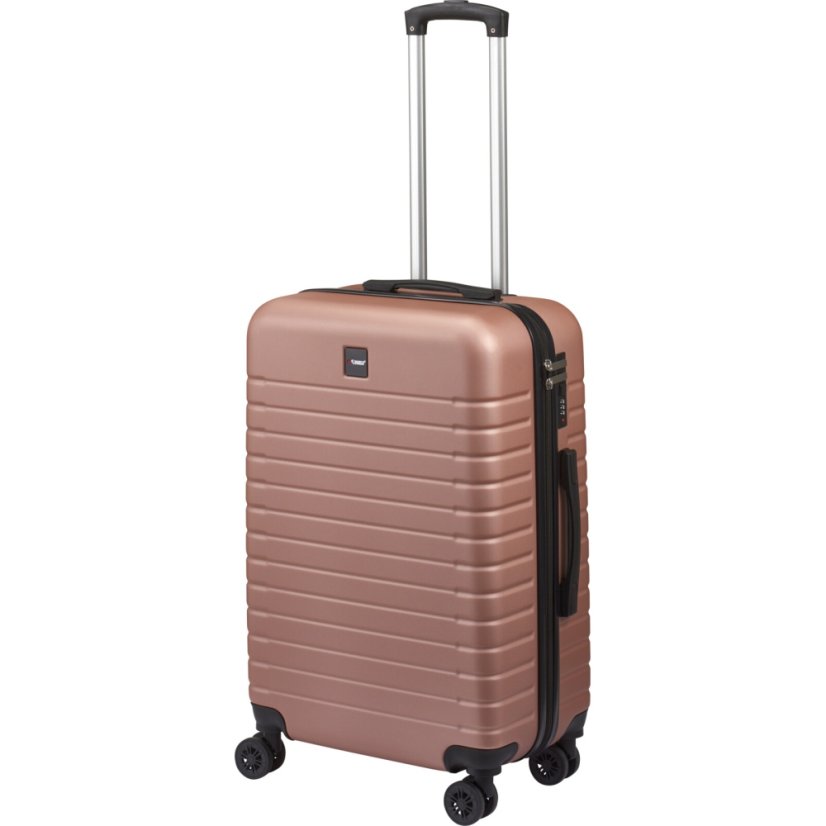 Sada cestovných kufríkov 3 ks metalická ružová