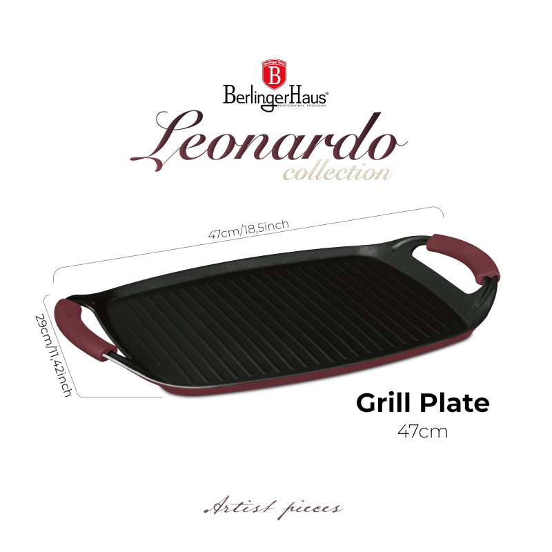 Grilovací deska s titanovým povrchem 47 cm Leonardo Collection
