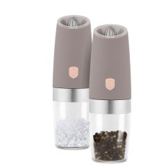 Râșniță de piper și sare gravitate set 2 buc Taupe Collection